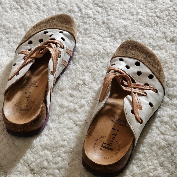 Think leather clog color tan and white size 36 - Picture 4 of 8